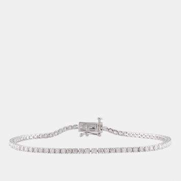 Pre Owned 1.9ct 14k White Gold Lab Grown Diamond Tennis Bracelet