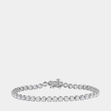 Pre Owned 3ct 14k White Gold Lab Grown Diamond Tennis Bracelet