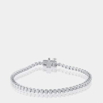Pre Owned 5ct 14k White Gold Lab Grown Diamond Tennis Bracelet