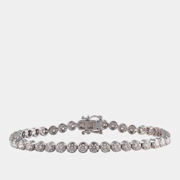 Pre Owned 5.45ct 14k White Gold Lab Grown Diamond Tennis Bracelet