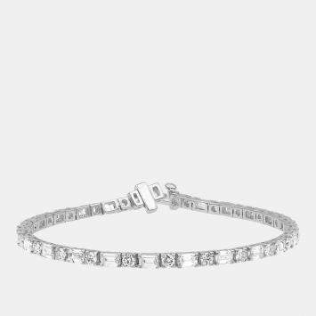 Pre Owned 6.9ct 14k White Gold Lab Grown Diamond Fashion Bracelet