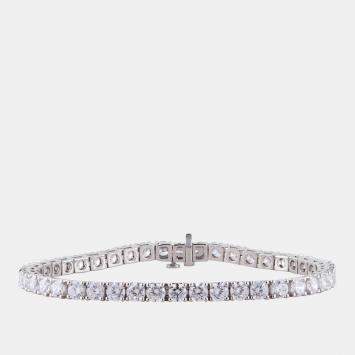 Pre Owned 10.45ct 14k White Gold Lab Grown Diamond Tennis Bracelet