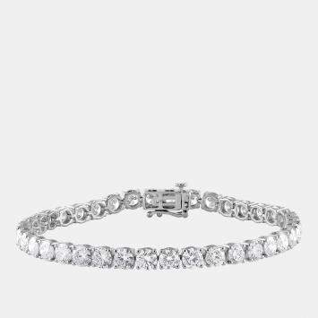 Pre Owned 12ct 14k White Gold Lab Grown Diamond Tennis Bracelet
