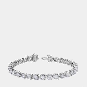 Pre Owned 13ct 14k White Gold Lab Grown Diamond Tennis Bracelet