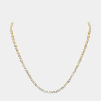 Pre Owned 14K Yellow Gold Lab Grown Diamond Straight Line Necklace 18 inches (5.00 Ct)
