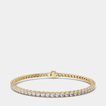 14K Yellow Gold Lab Grown Diamond Lightweight Bracelet 7 Inches (7 Ct)