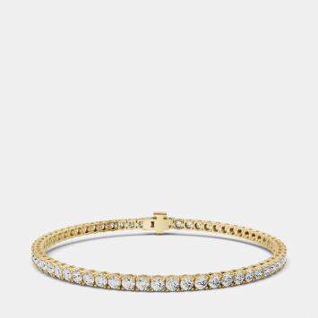 14K Yellow Gold Lab Grown Diamond Lightweight Bracelet 7 Inches (20 Ct)