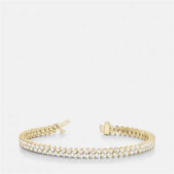 Pre Owned 14K Yellow Gold Lab Grown Diamond Multi Row Bracelet (5.00 Ct)
