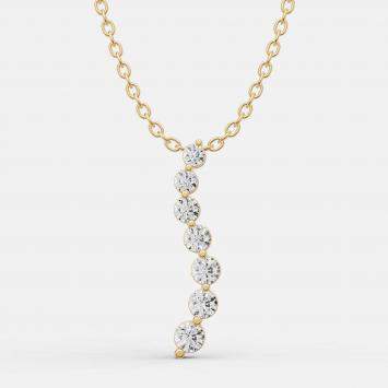 Pre Owned 14K Yellow Gold Lab Grown Diamond Journey Pendant (1.50 Ct)
