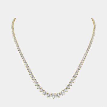 Pre Owned 14K Yellow Gold Lab Grown Diamond Graduated Necklace (20.00 Ct)