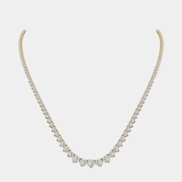 Pre Owned 14K Yellow Gold Lab Grown Diamond Graduated Necklace (35.00 ct)