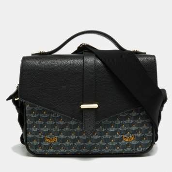 Pre Owned Faure Le Page Black/Grey Coated Canvas and Leather Express 21 Top Handle Bag