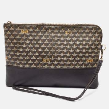 Pre Owned Faure Le Page Multicolor Coated Canvas and Leather Wristlet Pouch