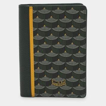 Pre Owned Faure Le Page Green Coated Canvas and Leather Bifold Card Case