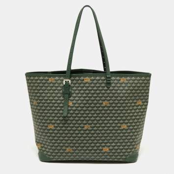 Pre Owned Faure Le Page Green Coated Canvas and Leather Daily Battle 37 Tote