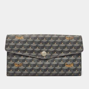 Pre Owned Faure Le Page Grey Coated Canvas Continental Wallet