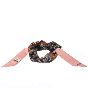 Pre Owned Fendi Mulitcolor Printed Silk Orchidea Bandeau Bubble Gum Scarf