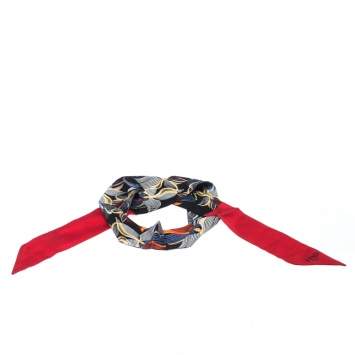 Pre Owned Fendi Multicolor Printed Silk Orchidea Fiamma Bandeau Scarf