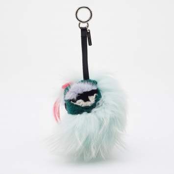 Pre Owned Fendi Multicolor Fur and Leather Dawny Monster Bug Bag Charm