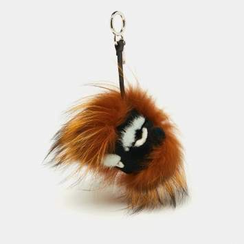 Pre Owned Fendi Multicolor Fox Mink Rabbit Fur Flamingo Kooky Monster Bug Bag Charm