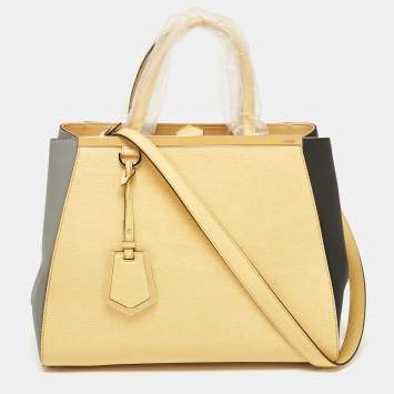 Pre Owned Fendi Tricolor Leather Medium 2Jours Tote