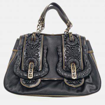 Pre Owned Fendi Pleated Satin  Shoulder Bag