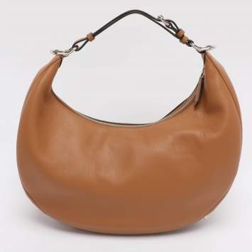 Pre Owned Fendi Brown Leather Medium Fendigraphy Hobo