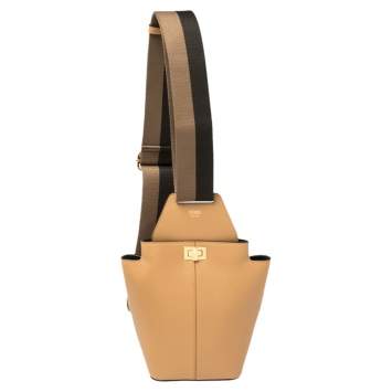 Pre Owned Fendi Beige Leather Mini Guitar Bag