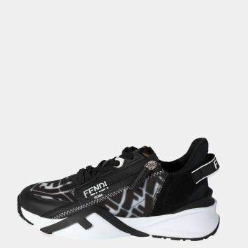 Pre Owned Fendi Black Wmns Flow FF Motif Low Sneakers EU 37