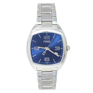 Pre Owned Fendi Blue Stainless Steel Momento 22000L Women's Wristwatch 39 mm