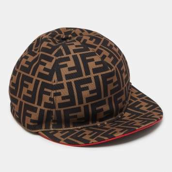 Pre Owned Fendi Tobacco Brown Zucca Pattern Canvas Baseball Cap One Size