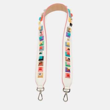 Pre Owned Fendi Multicolor Leather Studded Strap You Shoulder Bag Strap