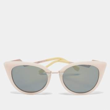 Pre Owned Fendi Pink/Brown Mirrored FF0118/S Cat-Eye Sunglasses