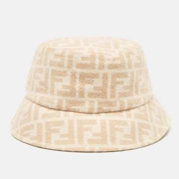 Pre Owned Fendi Zucca All Over Wool Bucket Hat S