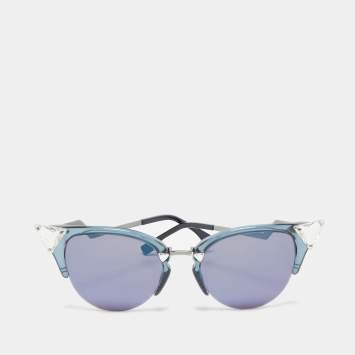 Pre Owned Fendi Blue/Silver FF 0042/S Crystals Cat Eye Sunglasses