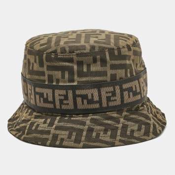 Pre Owned Fendi Brown Zucca Canvas Bucket Hat M