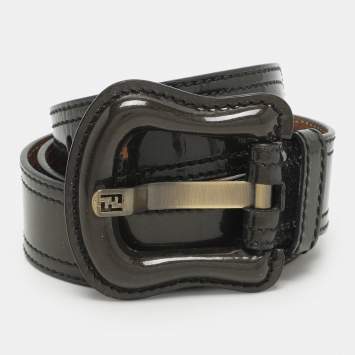 Fendi Green Patent Leather B Buckle Belt 95CM