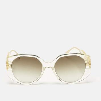 Fendi Gold/Brown Gradient FF40083U Fendigraphy Round Sunglasses