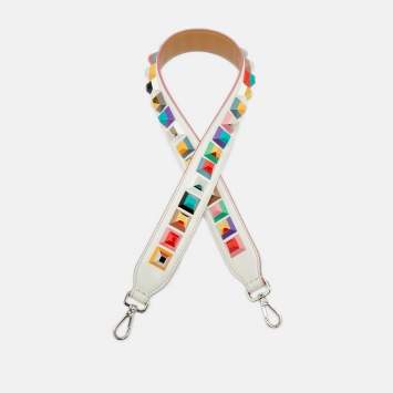 Pre Owned Fendi Multicolor Leather Studded Strap You Shoulder Bag Strap