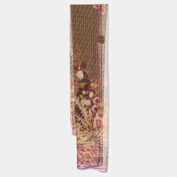 Pre Owned Fendi Multicolor Printed Silk Stole 