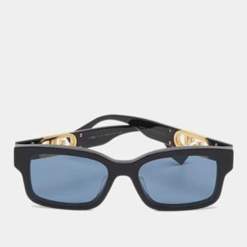 Pre Owned Fendi Black FF 40050F Logo Square Sunglasses