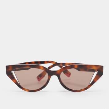Pre Owned Fendi Tortoise Brown FE400091 Cat Eye Sunglasses