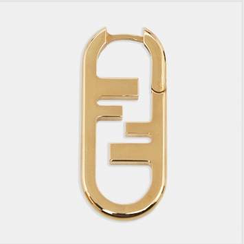مملوكة مسبقًا Fendi O'Lock Gold Tone Earrings