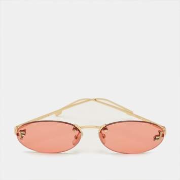 Pre Owned نظارة شمسية فنزي كريستال بيضاوية FF4075US أف أف باللونين البرتقالي/ذهبي نغمة