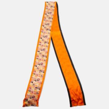 Pre Owned Fendi Multicolor Zuchino Pint Silk Bandeau Scarf