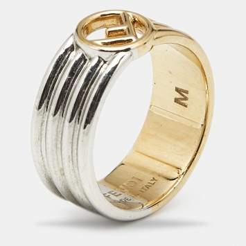 Pre Owned Fendi F is Fendi Two Tone Band Ring Size 54