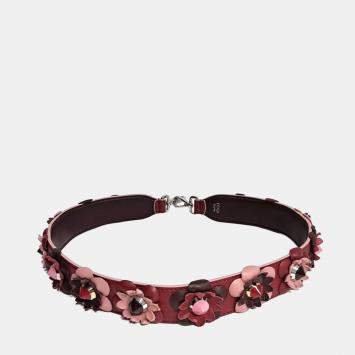 مملوكة مسبقًا حمالة فندي ستراب يو جلد زهري أحمر