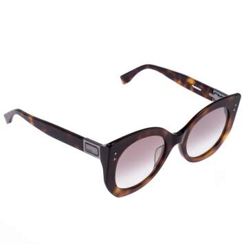 Pre Owned Fendi Brown Tortoise FF 0265/S Peekaboo Sunglasses