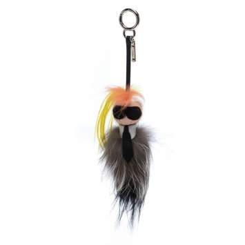 Pre Owned Fendi Multicolor Mink Fur Mini Karlito Bag Charm