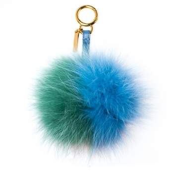 Pre Owned Fendi Multicolor Fox Fur Pom Pom Bag Charm